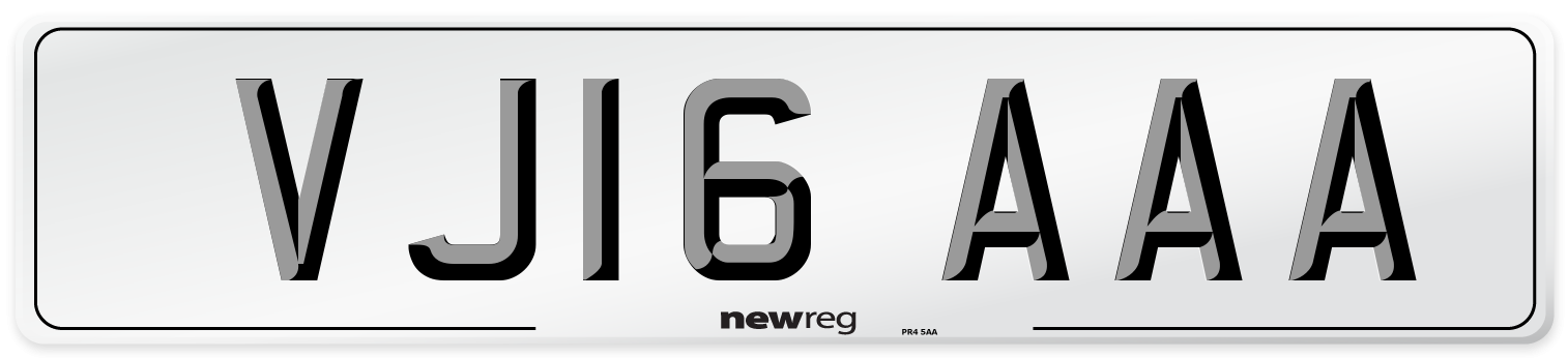 VJ16 AAA Number Plate from New Reg